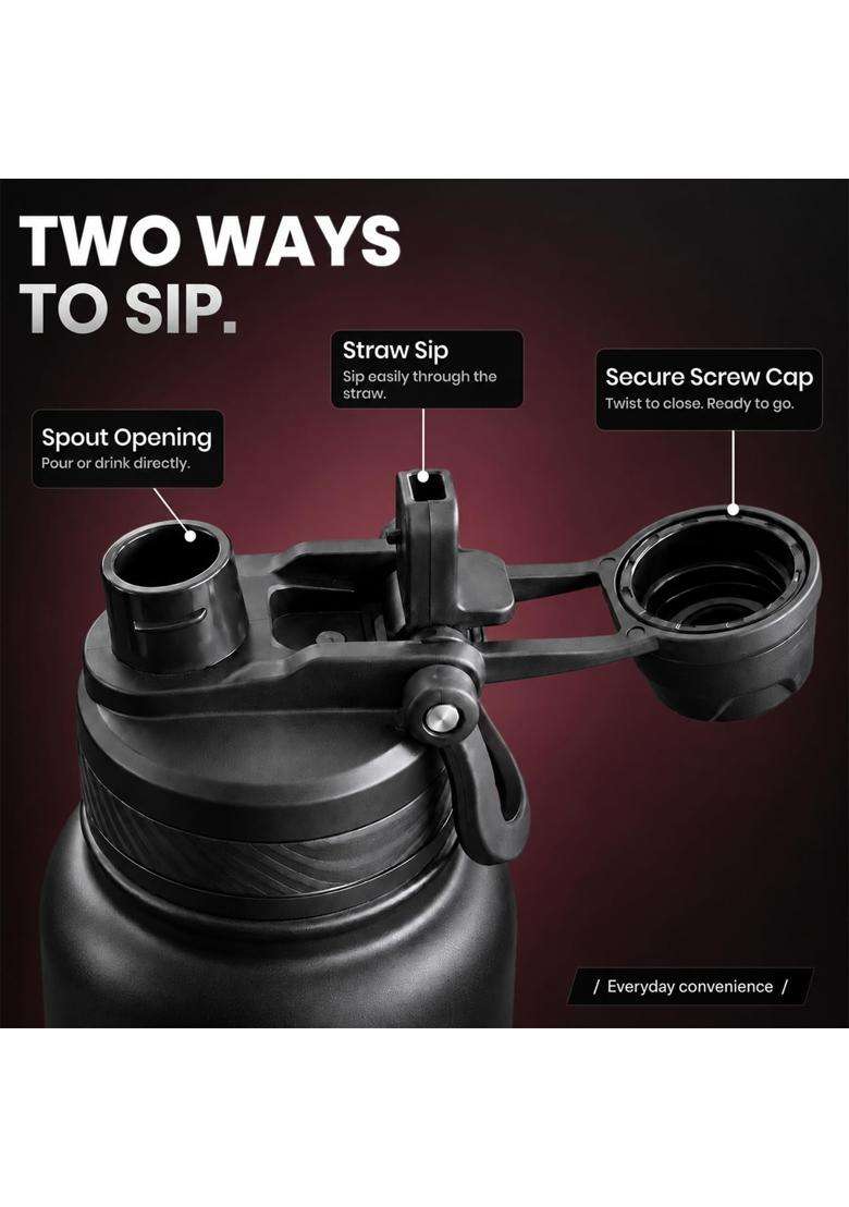 Speedex Vacuum Insulated Stainless Steel Water Bottle | 1 L | 1.1 Qt | Leak Proof - Indya