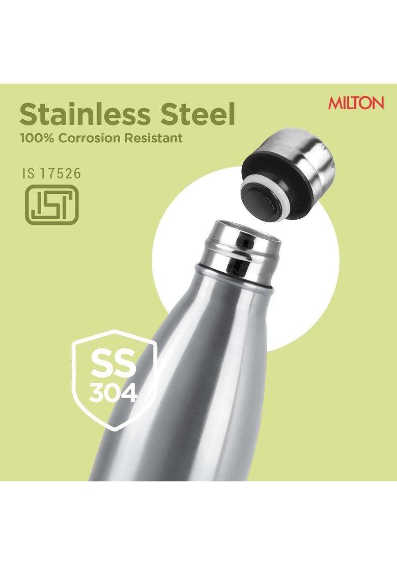 MILTON Duo DLX 1000 Thermosteel 24 Hours Hot and Cold Water Bottle | 1 L | 1.1 Qt - Indya