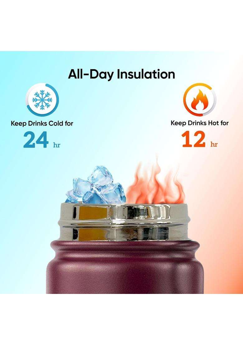 SOLARA Vacuum Insulated Water Bottle | 1 L | 1.1 Qt - Indya