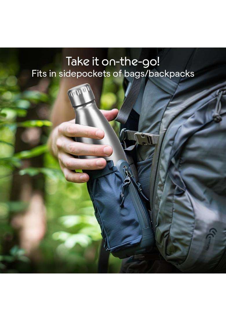 Borosil Hydra Bolt Stainless Steel Water Bottle | 1000 ml | 33.8 fl oz | Insulated - Indya