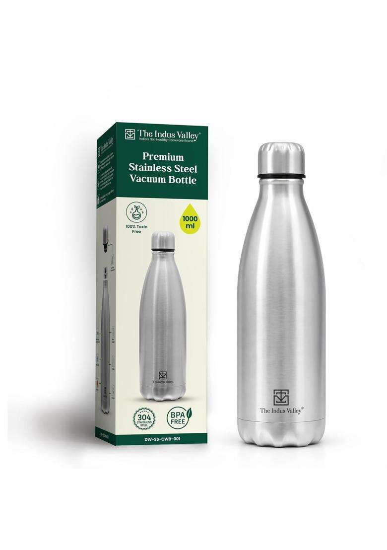 The Indus Valley Stainless Steel Vacuum Insulated Cola Water Bottle | 1 L | 1.1 Qt | Leak Proof | Rust Resistant - Indya