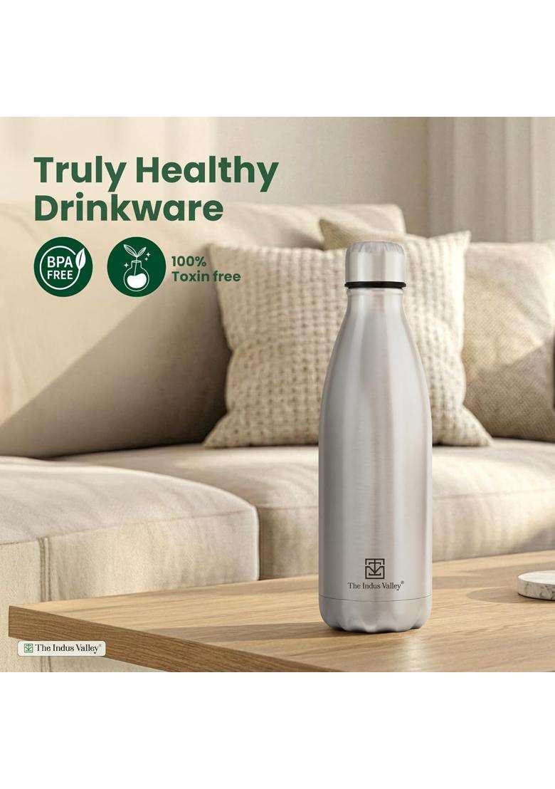 The Indus Valley Stainless Steel Vacuum Insulated Cola Water Bottle | 1 L | 1.1 Qt | Leak Proof | Rust Resistant - Indya