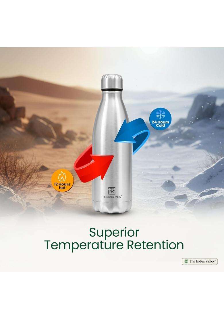 The Indus Valley Stainless Steel Vacuum Insulated Cola Water Bottle | 1 L | 1.1 Qt | Leak Proof | Rust Resistant - Indya