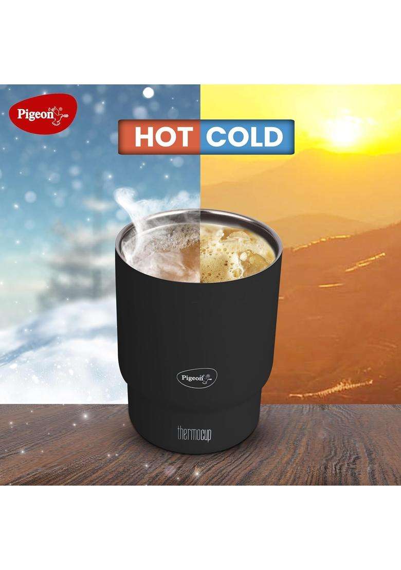 Pigeon Thermocup Stainless Steel Vacuum Insulated Coffee Cup Tumbler for Hot and Cold | 350 ml | 11.8 fl oz | BPA Free | Leak Proof - Indya