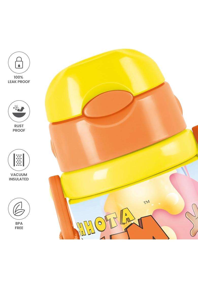 MILTON Charmy 450 Chota Bhim Thermosteel Kids Water Bottle | 400 ml | 13.5 fl oz | Leak Proof | Insulated | Rust Resistant - Indya