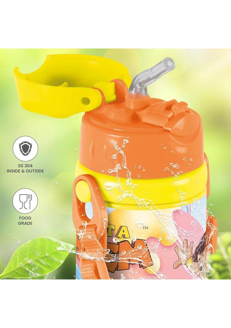 MILTON Charmy 450 Chota Bhim Thermosteel Kids Water Bottle | 400 ml | 13.5 fl oz | Leak Proof | Insulated | Rust Resistant - Indya