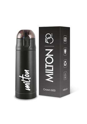 MILTON New Crown 600 Thermosteel Water Bottle with One Touch Safety Lock | 500 ml | 16.9 fl oz | Leak Proof | Insulated