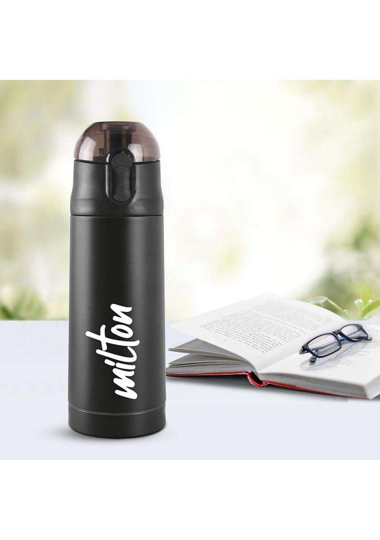 MILTON New Crown 600 Thermosteel Water Bottle with One Touch Safety Lock | 500 ml | 16.9 fl oz | Leak Proof | Insulated - Indya