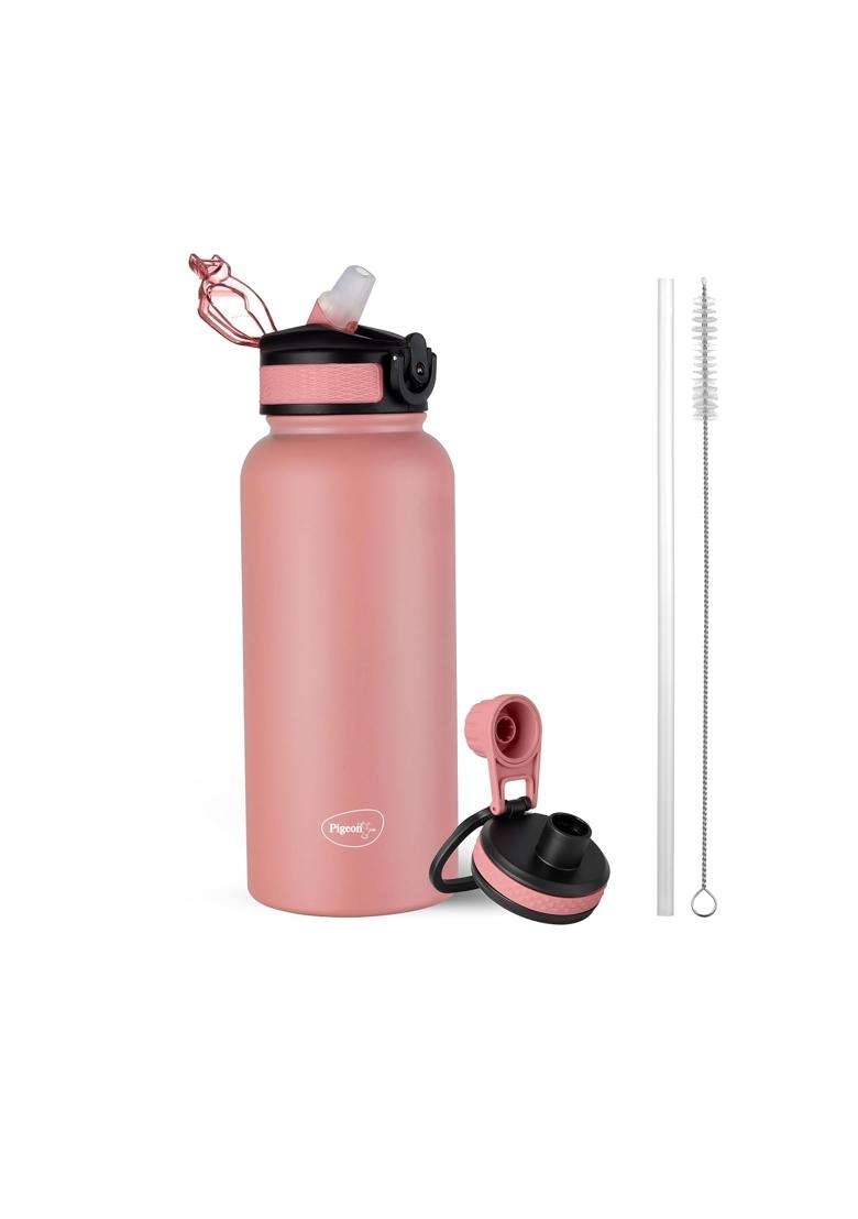 Pigeon By Stovekraft Rush Thermos Stainless Steel Sipper Flask with Straw | 1000 ml | 33.8 fl oz - Indya