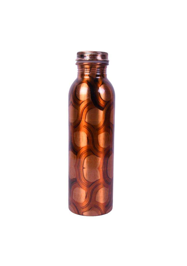 JAIPUR ACE 100 Pure Copper Water Bottle Printed Bottle tamba Bottle Drinking Water | 1 L | 1.1 Qt - Indya