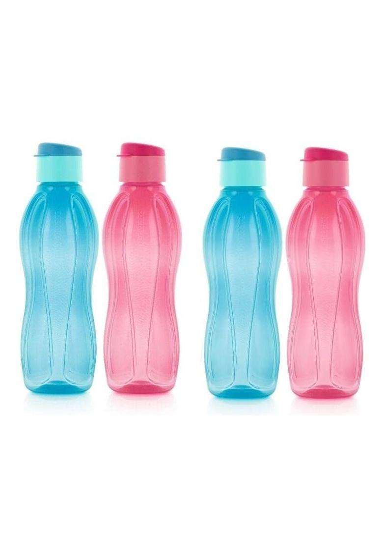 Tupperware Fliptop Plastic Water Bottle | 1000 ml | 33.8 fl oz | Pack of 4 - Indya