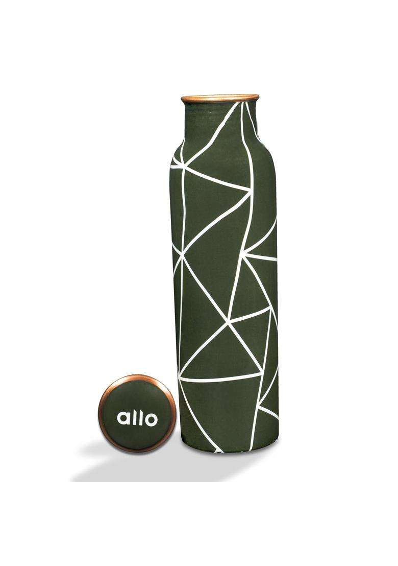 Allo Pure Copper Water Bottle Copper Bottle | 1 L | 1.1 Qt | Leak Proof - Indya