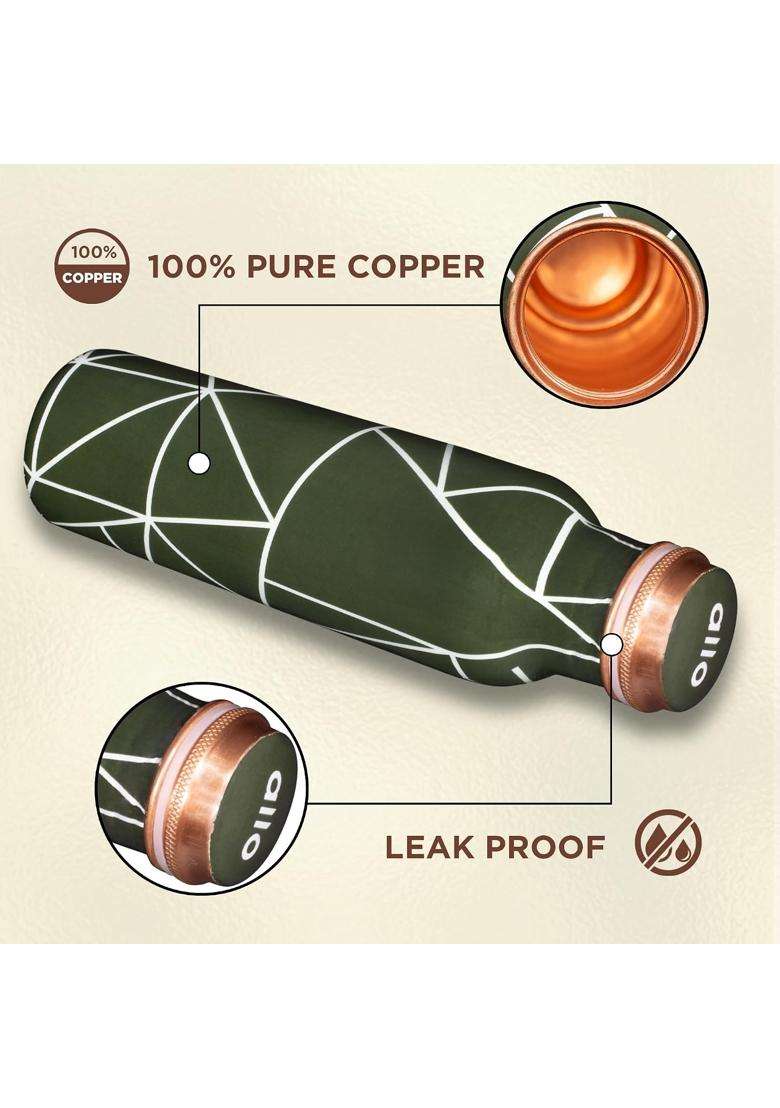 Allo Pure Copper Water Bottle Copper Bottle | 1 L | 1.1 Qt | Leak Proof - Indya