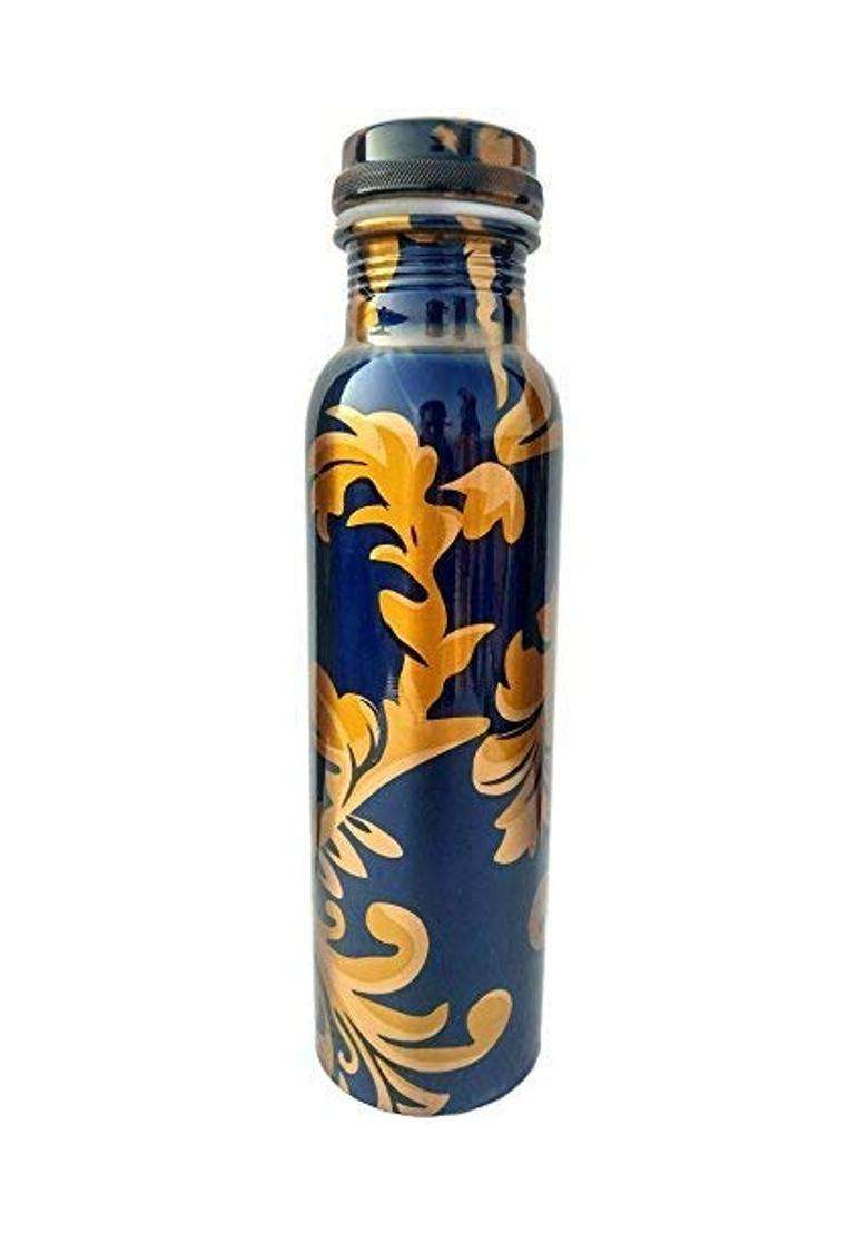 JAIPUR ACE Leaf Print Water Copper Bottle | 1000 ml | 33.8 fl oz - Indya
