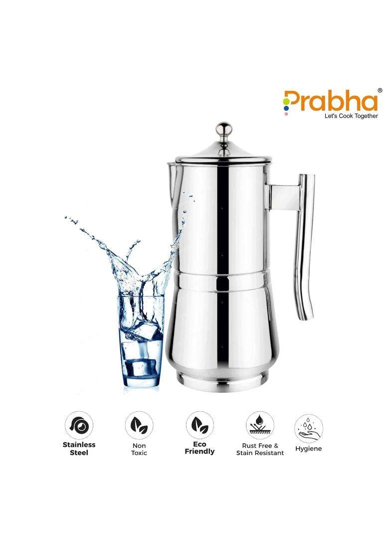Prabha Stainless Steel Elegante Water Jug | 2 L | 2.1 Qt - Indya