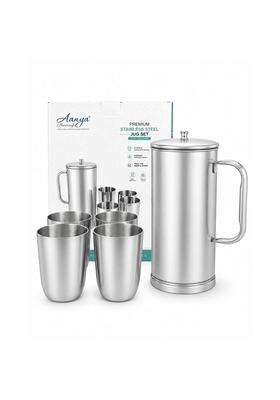 AANYA HOME CRAFT Aanya Homecraft Stainless Steel Jug with 4 Glass Set