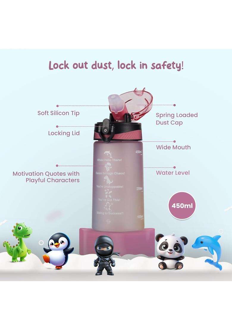 SOLARA Amazi Sipper Water Bottle for School Kids | 500 ml | 16.9 fl oz | BPA Free | Leak Proof - Indya