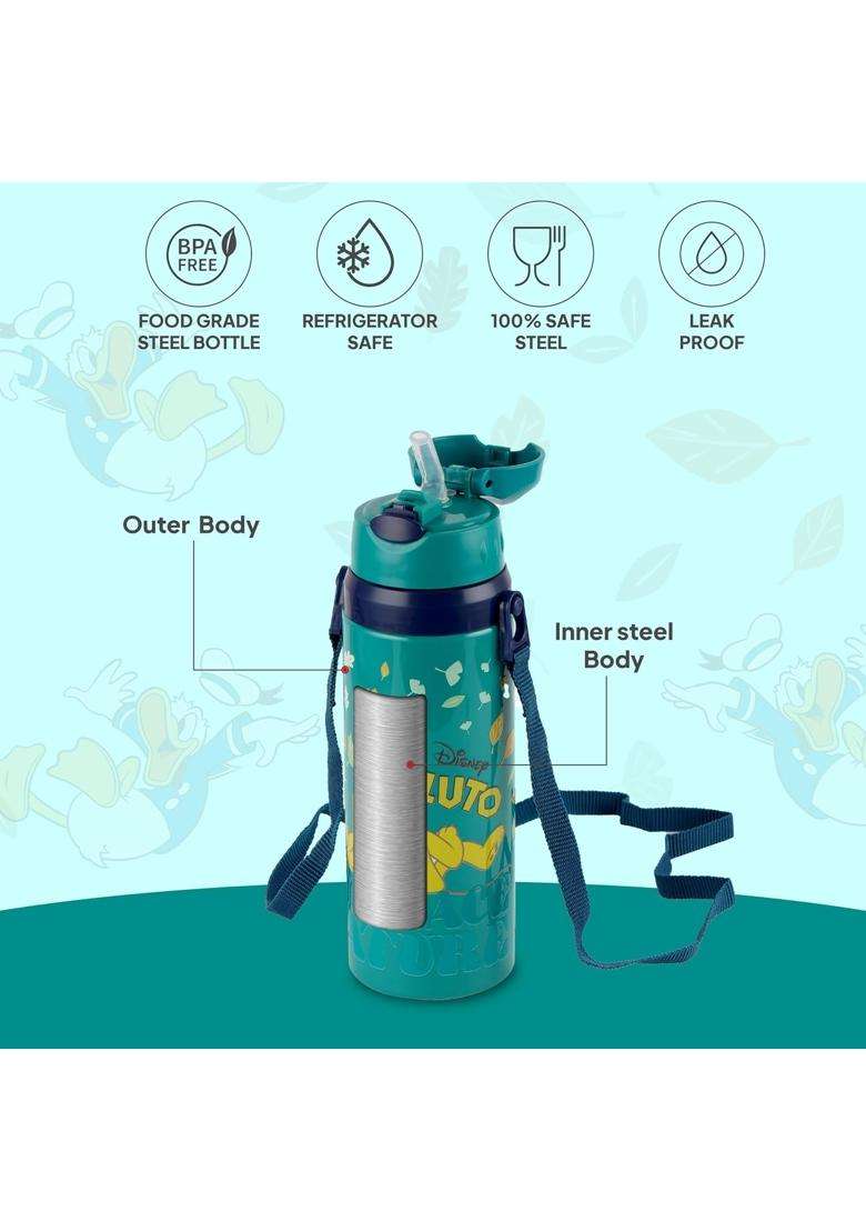 CELLO Kidzbee Autumn 400 Pluto Design Insulated Kids Sipper Water Bottle | 400 ml | 13.5 fl oz | BPA Free | Leak Proof | Food Safe - Indya
