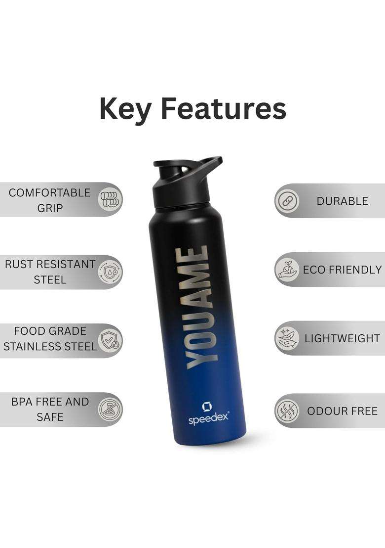 Speedex Engraved Name Stainless Steel Sipper Water Bottle | 1 L | 1.1 Qt - Indya