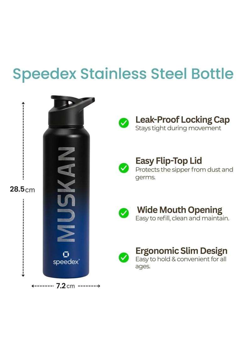 Speedex Engraved Name Stainless Steel Sipper Water Bottle | 1 L | 1.1 Qt - Indya