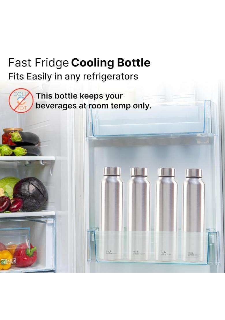 The Better Home Stainless Steel Bottle | 1 L | 1.1 Qt | Pack of 5 | BPA Free | Non-Toxic | Leak Proof | Rust Resistant - Indya