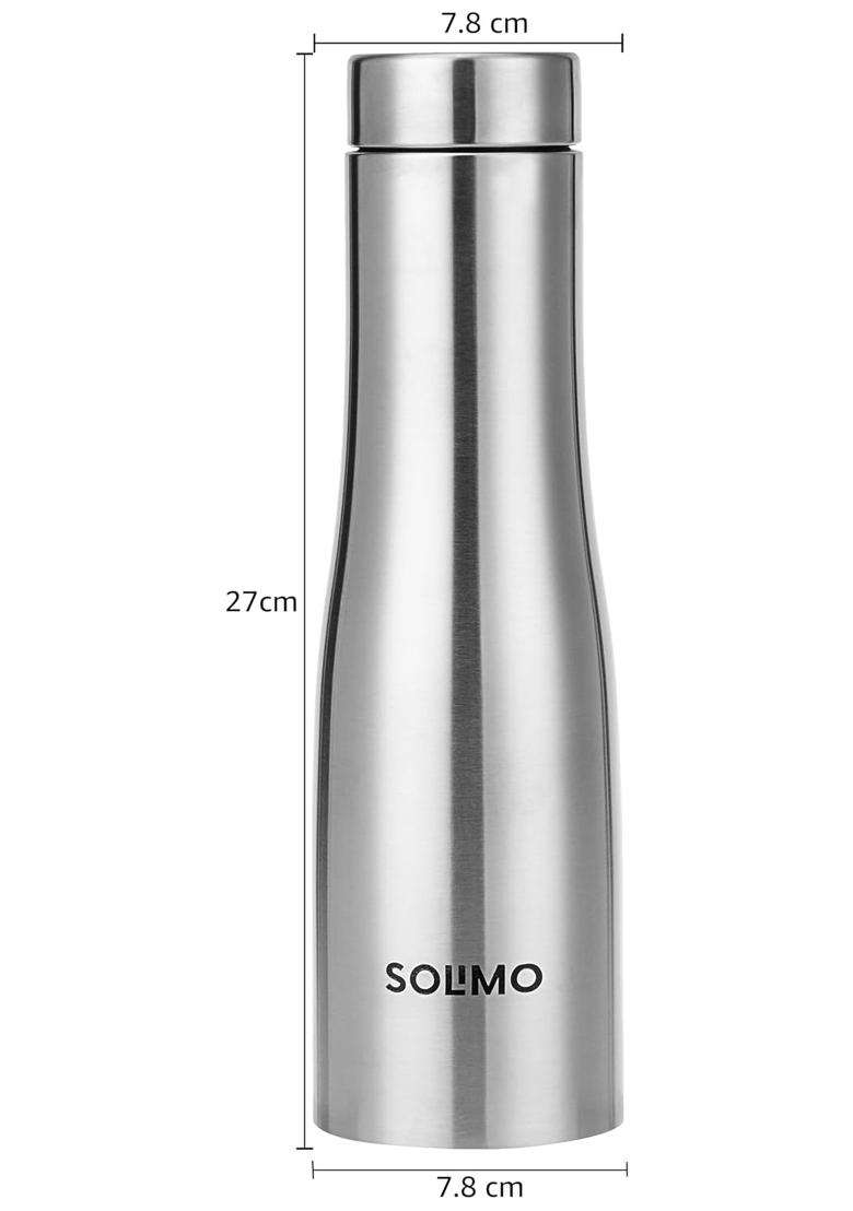 Solimo Amazon Brand Solimo Curved Stainless Steel Water Bottle | 3-Piece Set - Indya