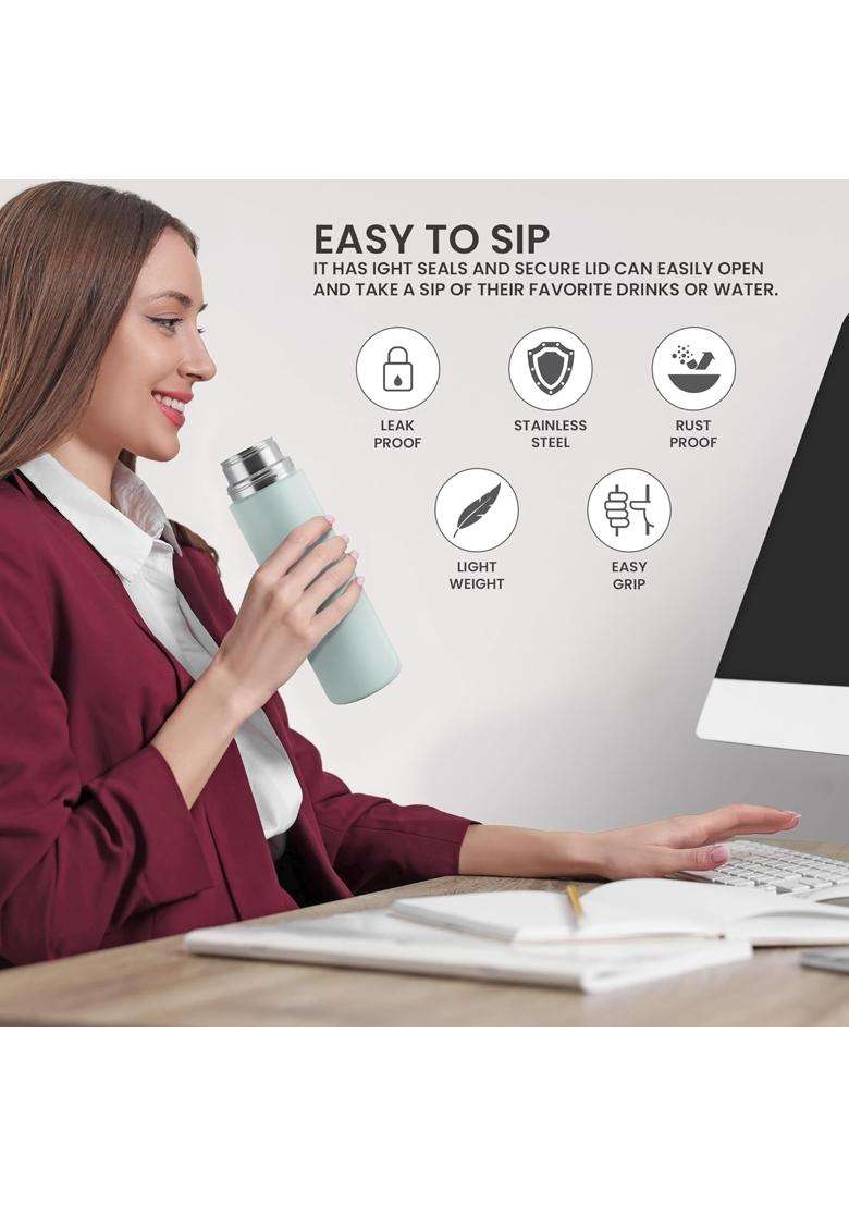 MILTON Glide 1000 Stainless Steel Water Bottle | 1 L | 1.1 Qt | Leak Proof | Rust Resistant - Indya