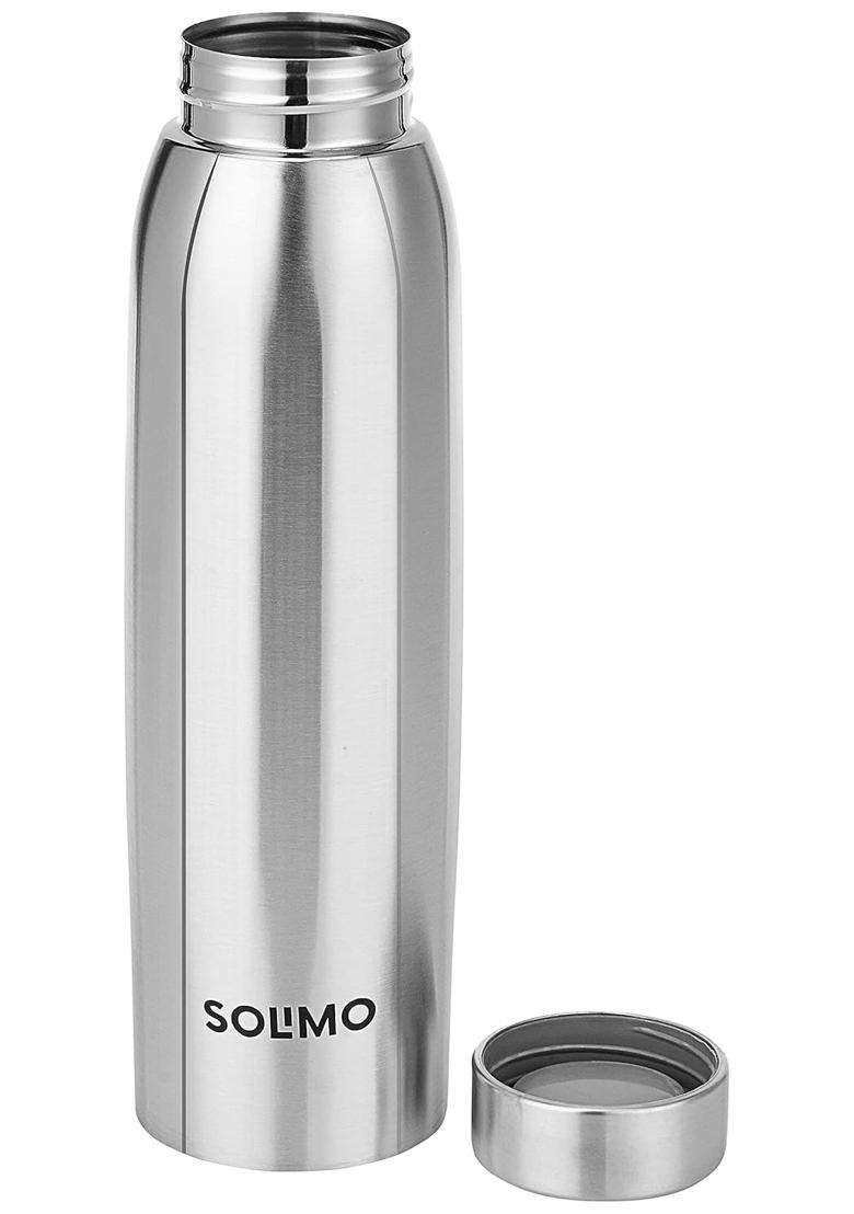 Solimo Amazon Brand Solimo Stainless Steel Water Bottle | 1 L | 1.1 Qt | 2-Piece Set - Indya