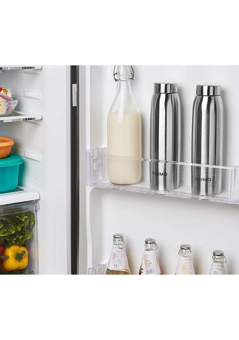 Solimo Amazon Brand Solimo Stainless Steel Water Bottle | 1 L | 1.1 Qt | 2-Piece Set - Indya