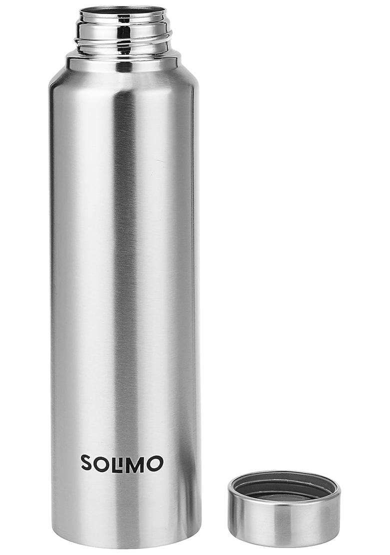 Solimo Amazon Brand Solimo Stainless Steel Water Bottle | 1 L | 1.1 Qt | 2-Piece Set - Indya