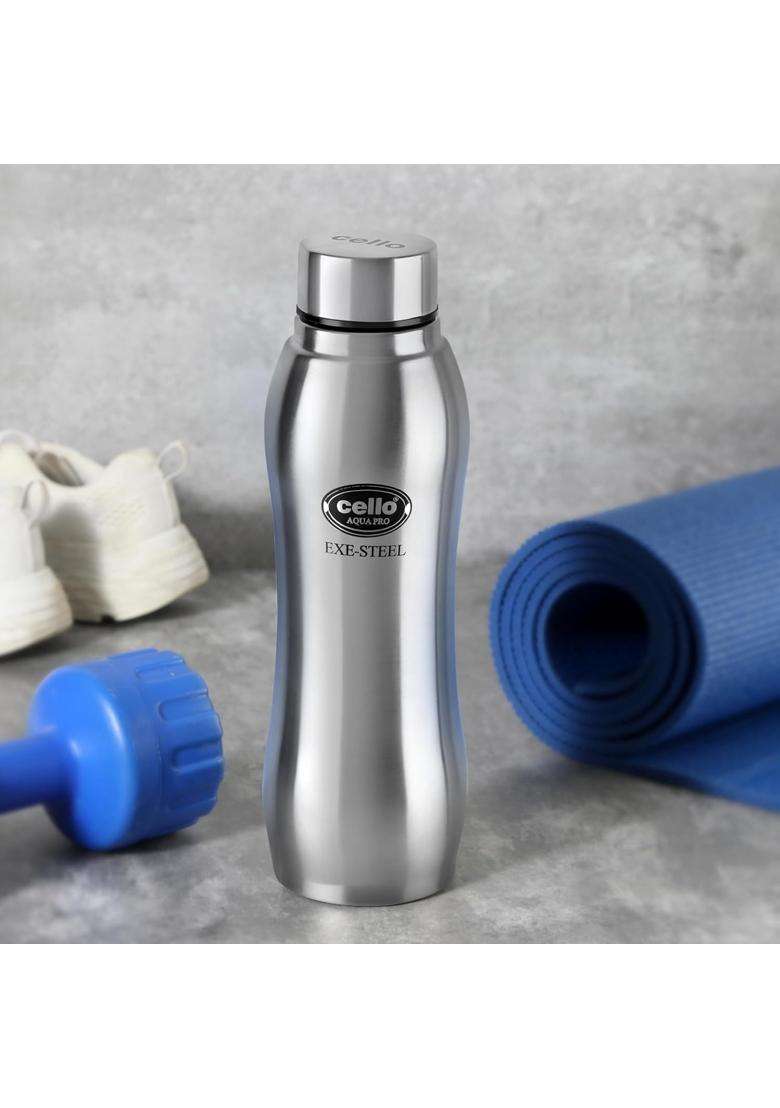 CELLO Aqua Pro Stainless Steel Water Bottle for Office and Daily Use | 1000 ml | 33.8 fl oz | Leak Proof | Rust Resistant - Indya