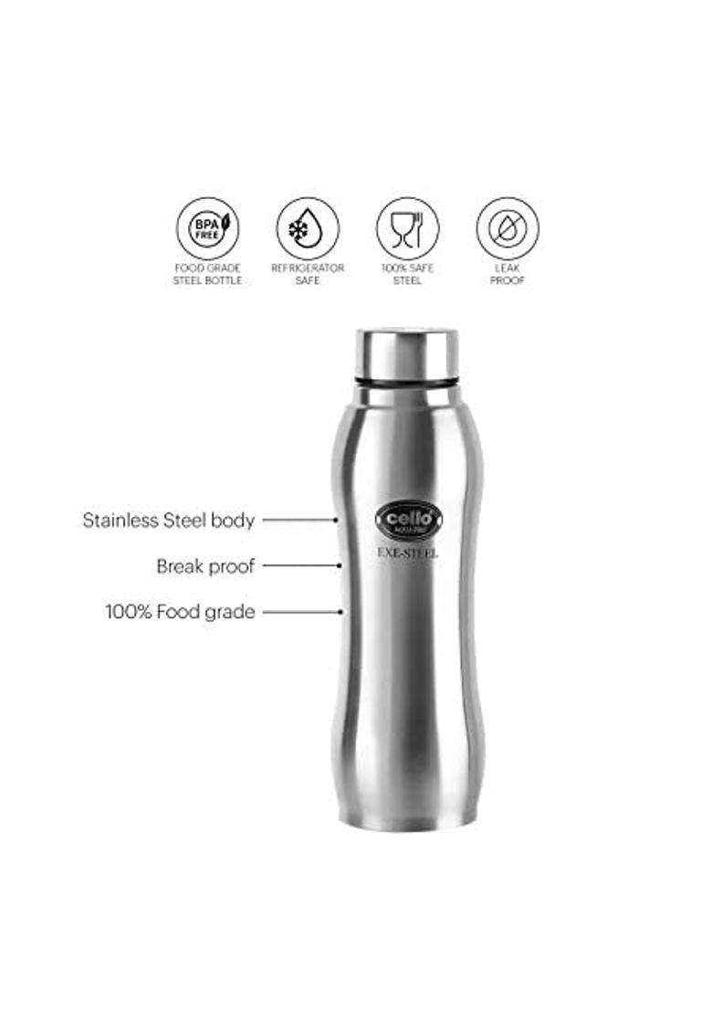CELLO Aqua Pro Stainless Steel Water Bottle for Office and Daily Use | 1000 ml | 33.8 fl oz | Leak Proof | Rust Resistant - Indya