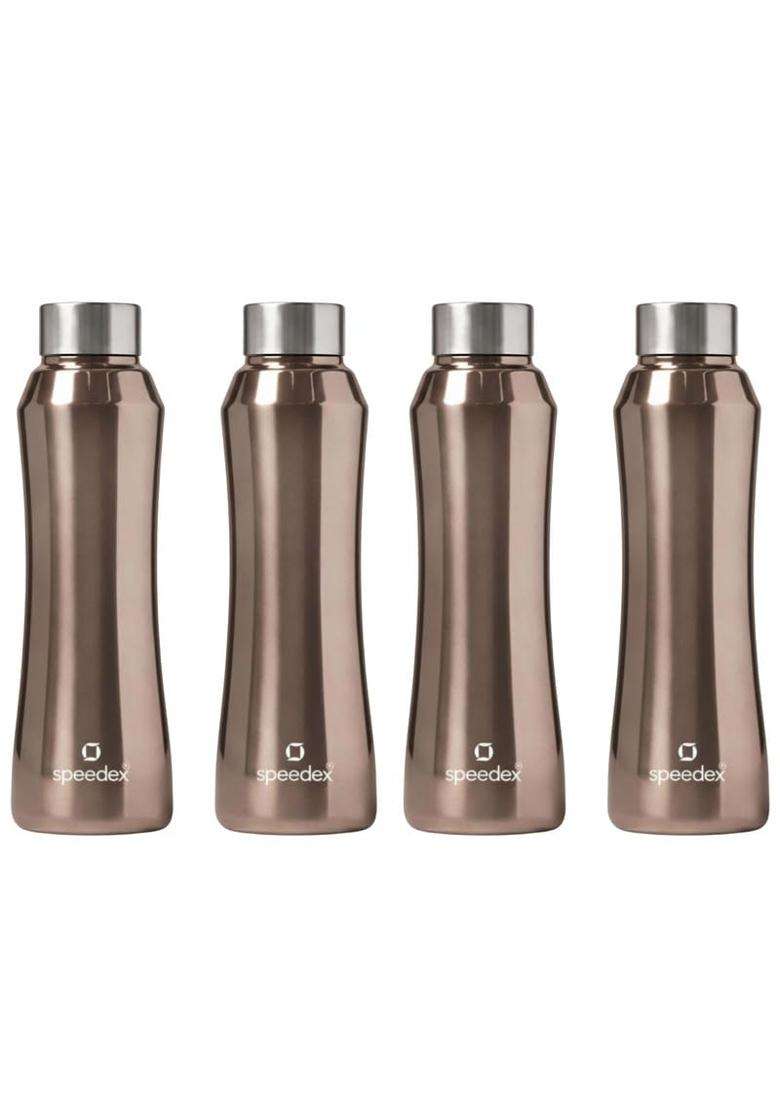 Speedex Stainless Steel Water Bottle | 1 L | 1.1 Qt | 4-Piece Set | Leak Proof - Indya