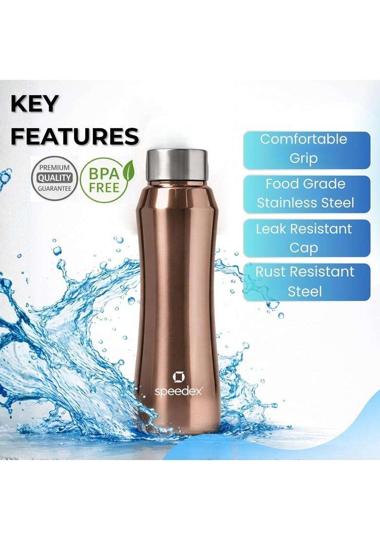 Speedex Stainless Steel Water Bottle | 1 L | 1.1 Qt | 4-Piece Set | Leak Proof - Indya