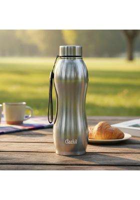Clazkit Platina Pro Classic Stainless Steel Water Bottle | 1000 ml | 33.8 fl oz | BPA Free | Leak Proof | Rust Resistant
