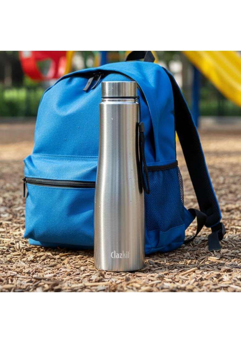 Clazkit Optimus Pro Classic Stainless Steel Water Bottle | 1000 ml | 33.8 fl oz | BPA Free | Leak Proof | Rust Resistant - Indya