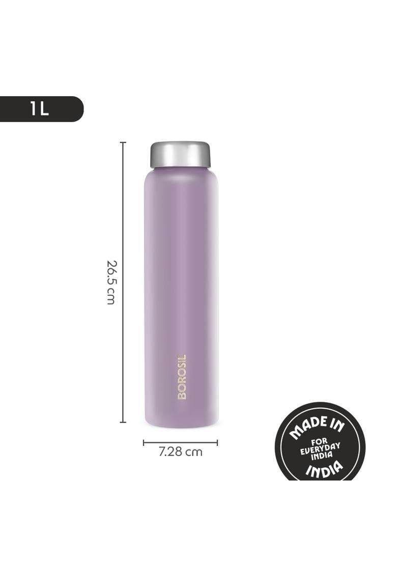 Borosil Apex Stainless Steel Water Bottle Set | 1 L | 1.1 Qt | Pack of 3 | Leak Proof - Indya