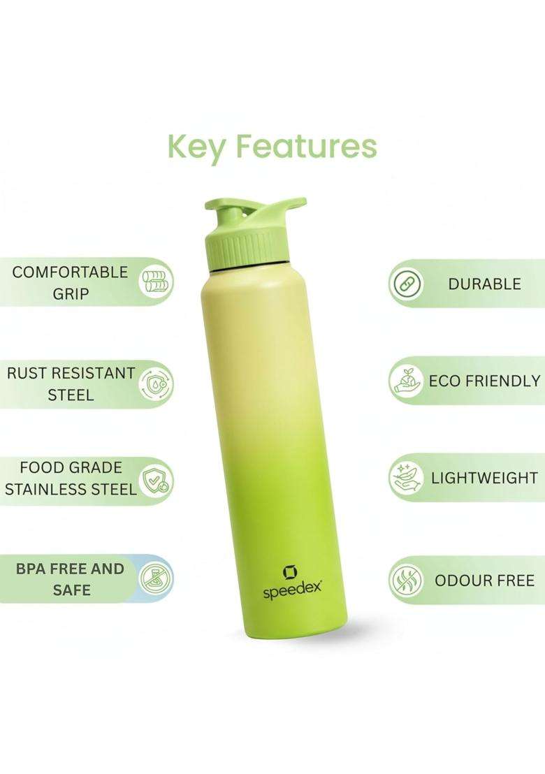 Speedex Stainless Steel Metal Water Bottle | 1 L | 1.1 Qt | Leak Proof - Indya