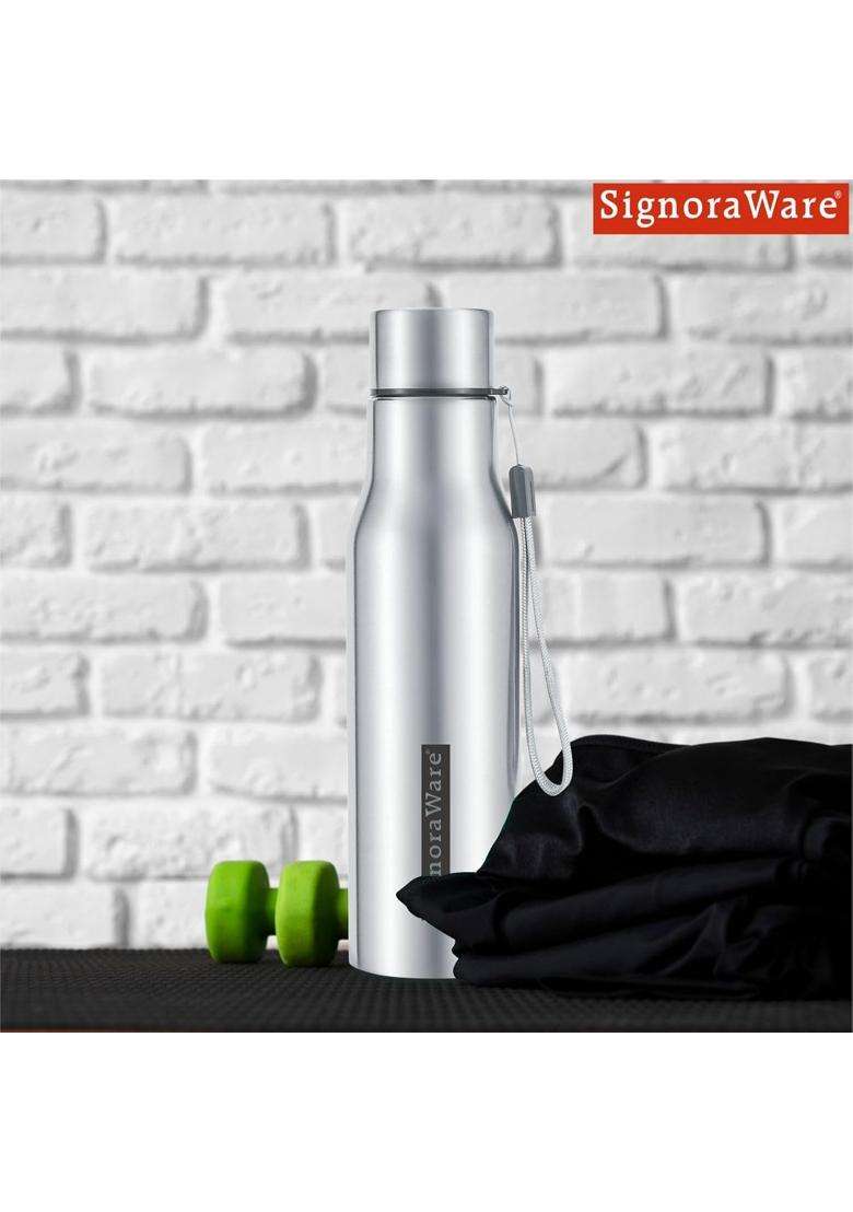 SIGNORA WARE SignoraWare Blaze Single Walled ISI Certified Stainless Steel Bottle | 1 L | 1.1 Qt | Leak Proof - Indya