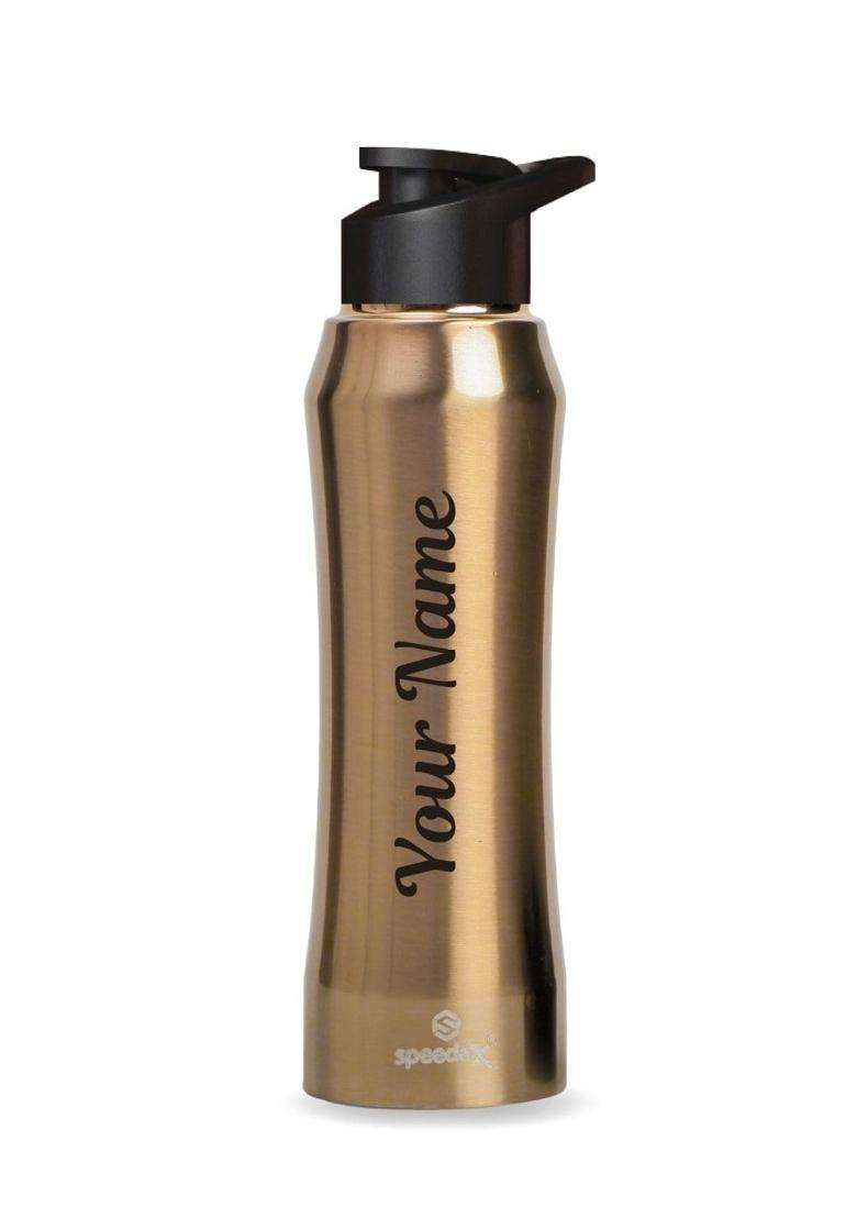 Speedex Stainless Steel Glacia Customised Gold Water Bottle with Sipper Cap Leak-Proof | 1 L | 1.1 Qt - Indya