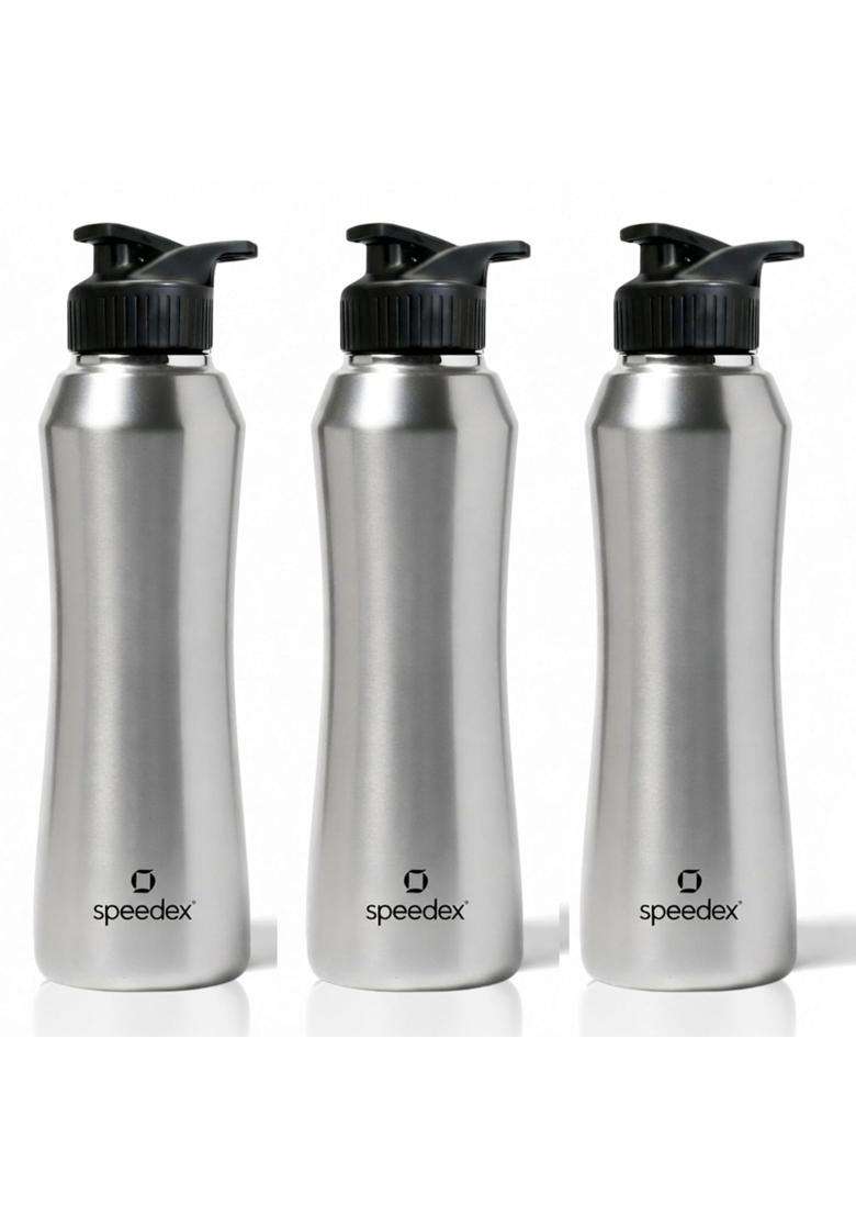 Speedex Stainless Steel Water Bottle | 1 L | 1.1 Qt | 3-Piece Set | Leak Proof - Indya