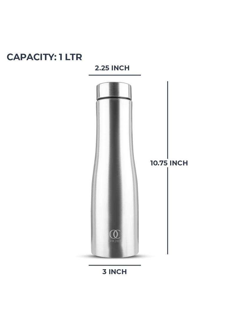 Omichef Hi-Rise Stainless Steel Single Wall | 1000 ml | 33.8 fl oz | Pack of 6 | BPA Free | Leak Proof - Indya