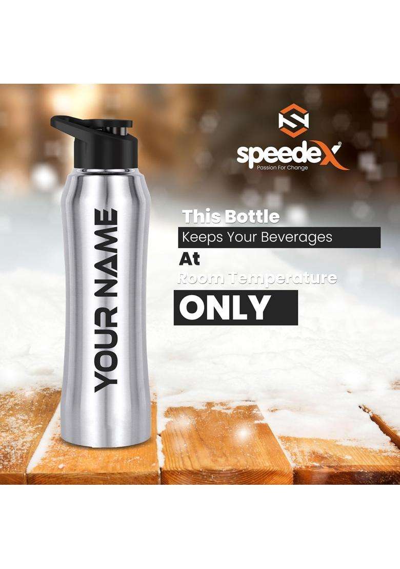 Speedex Stainless Steel Customised Matt Water Bottle with Sipper Cap | 1 L | 1.1 Qt | Leak Proof - Indya