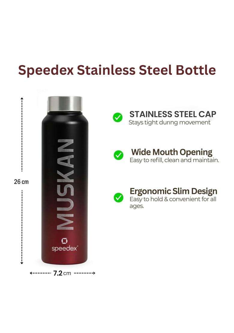 Speedex Customised Engraved Name Stainless Steel Water Bottle | 1 L | 1.1 Qt - Indya