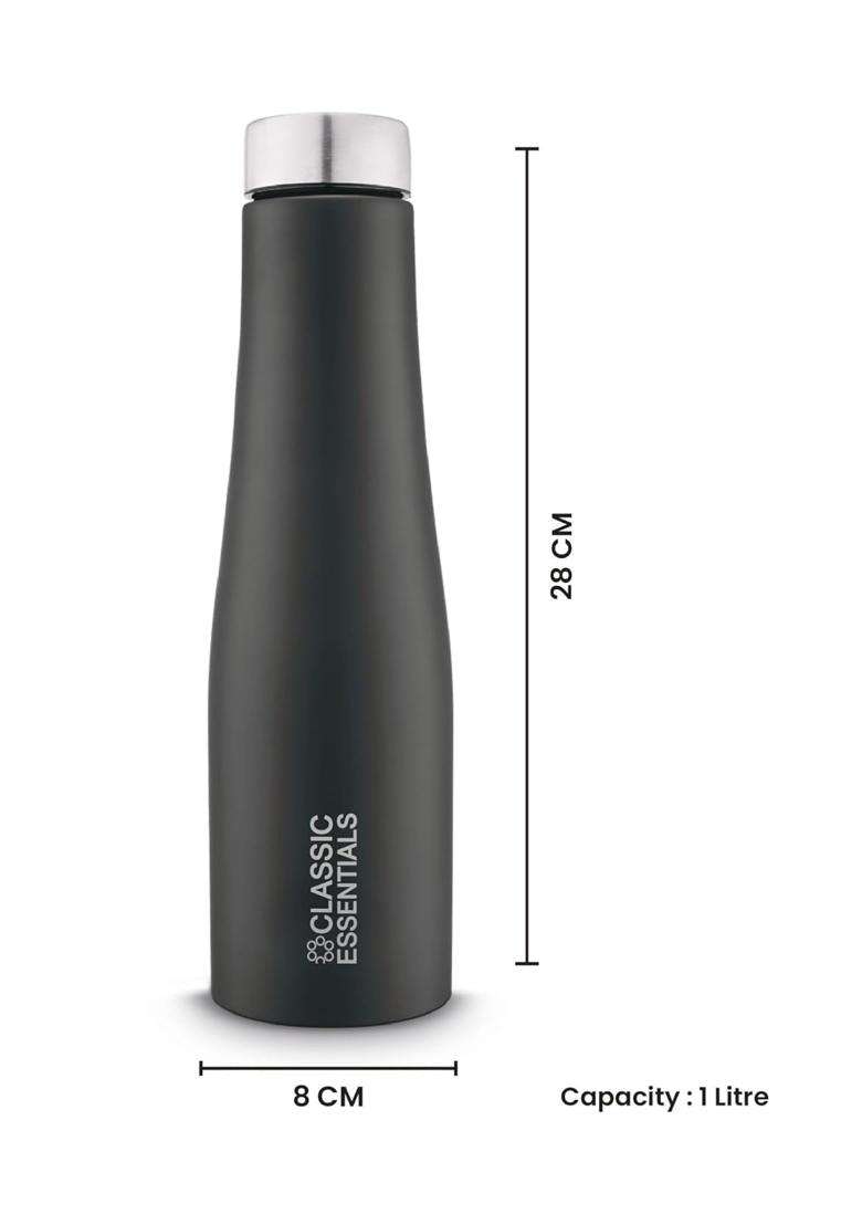 CLASSIC ESSENTIALS Stainless Steel INOX Carbo Water Bottle | 1000 ml | 33.8 fl oz | BPA Free | Leak Proof - Indya