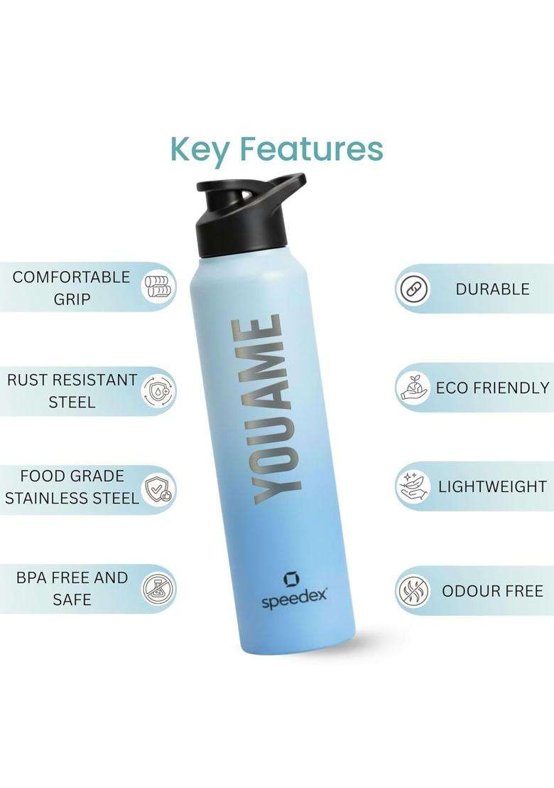 Speedex Engraved Name Stainless Steel Sipper Water Bottle | 1 L | 1.1 Qt - Indya