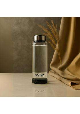Solimo Amazon Brand Solimo Borosilicate Glass Fridge Water Bottle | 500 ml | 16.9 fl oz | Non-Toxic | Leak Proof
