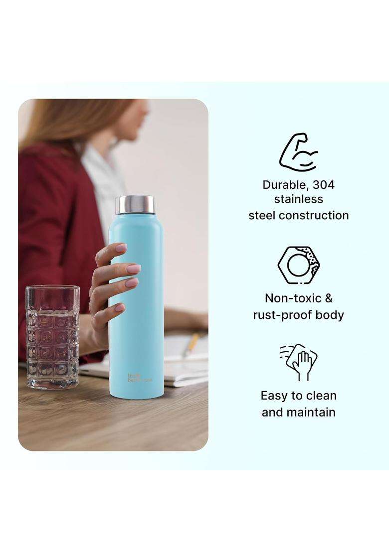 The Better Home Stainless Steel Water Bottle | 1 L | 1.1 Qt | Pack of 2 | BPA Free | Non-Toxic | Leak Proof | Rust Resistant - Indya