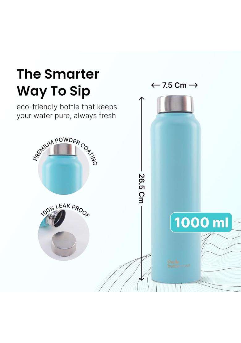 The Better Home Stainless Steel Water Bottle | 1 L | 1.1 Qt | Pack of 2 | BPA Free | Non-Toxic | Leak Proof | Rust Resistant - Indya