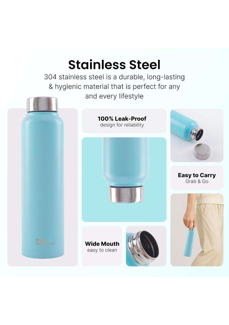 The Better Home Stainless Steel Water Bottle | 1 L | 1.1 Qt | Pack of 2 | BPA Free | Non-Toxic | Leak Proof | Rust Resistant - Indya